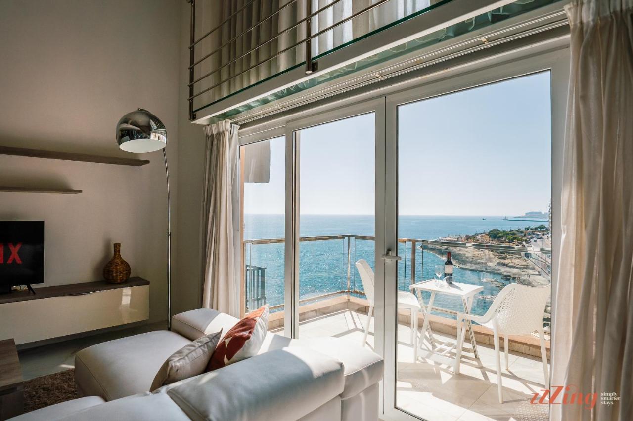 Scenic Seafront Duplex Apartment In 斯利马 外观 照片